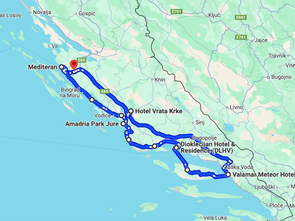 route | Avontuurlijke rondreis kroatie